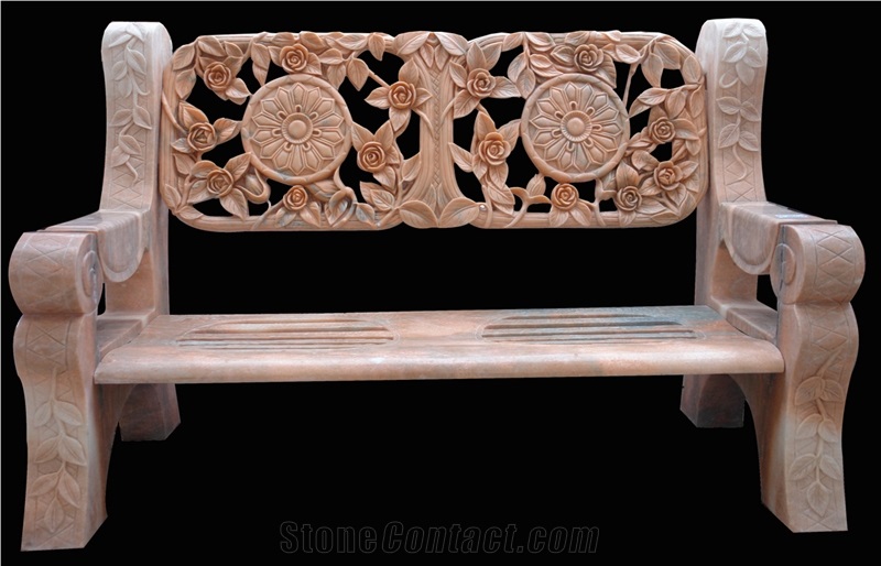 Custom Stone Bench Chair Garden Landscaping