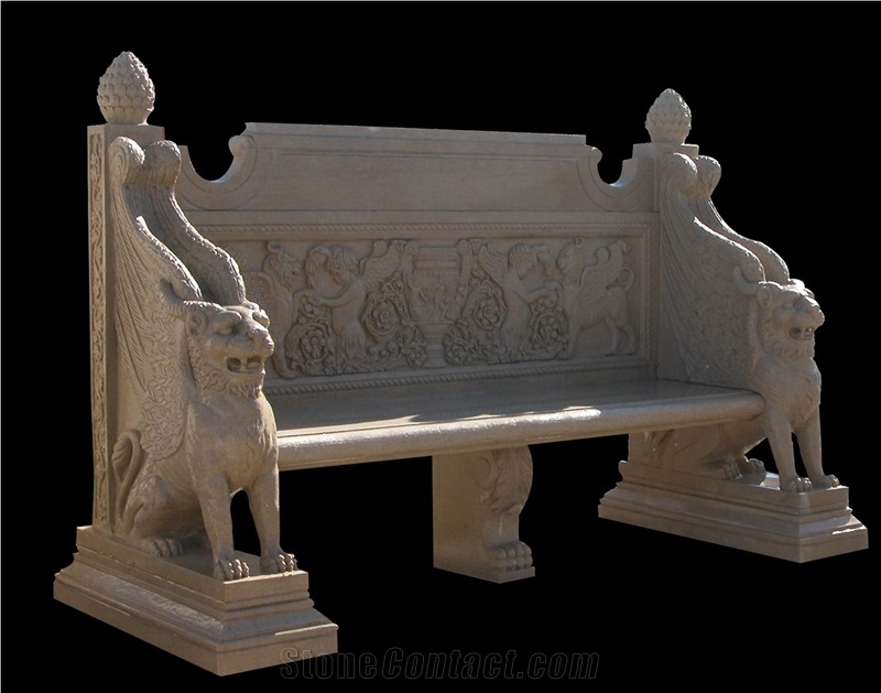 Custom Stone Bench Chair Garden Landscaping
