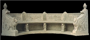 Custom Stone Bench Chair Garden Landscaping