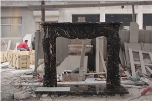 Dark Emperador Fireplace Mantels Surrounds Custom