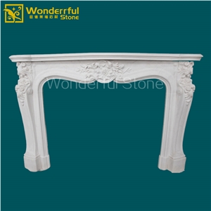 Fangshan White Fireplace Mantel Surround Hearth
