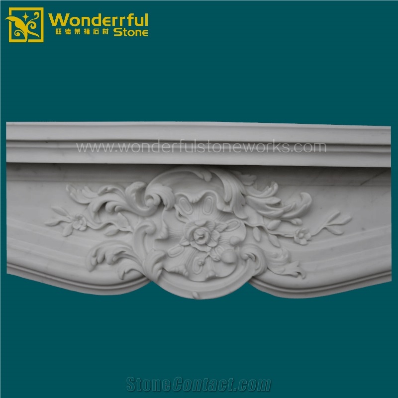 Fangshan White Fireplace Mantel Surround Hearth
