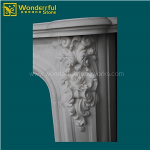 Fangshan White Fireplace Mantel Surround Hearth