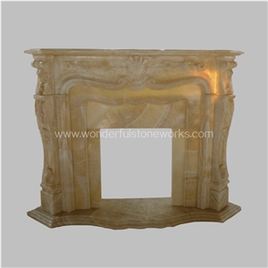 Fireplace Mantel Surround Yellow Onyx Hearth