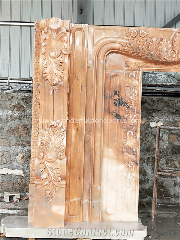 Fireplace Mantel Surround Yellow Onyx Hearth