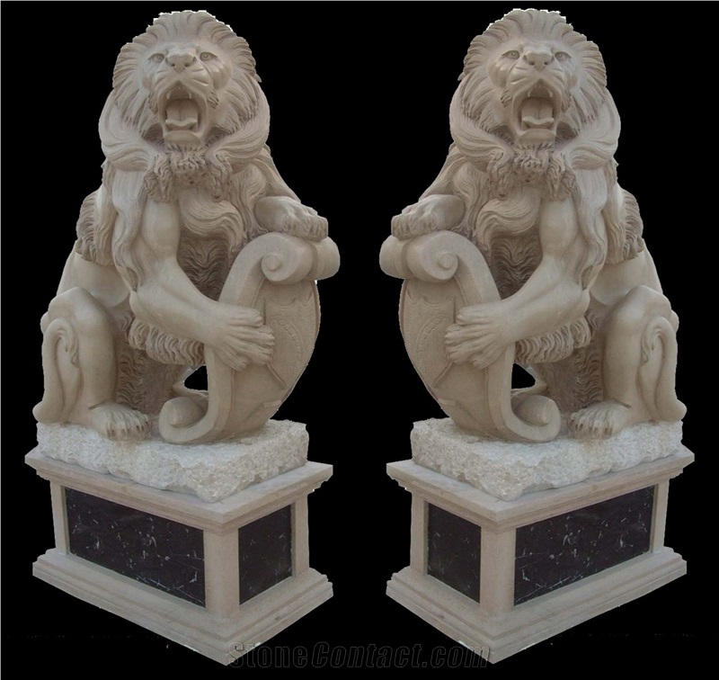 Gate Lion on Ball Statuary Statue Animal Sculpture