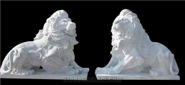 Gate Lion on Ball Statuary Statue Animal Sculpture