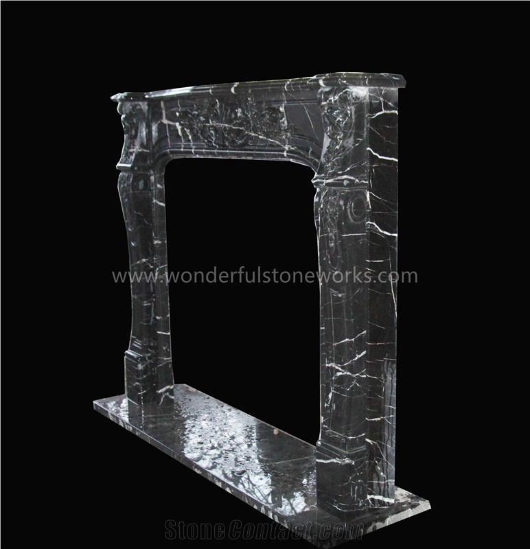 Golden Jade Marble Fireplace Surround Mantel
