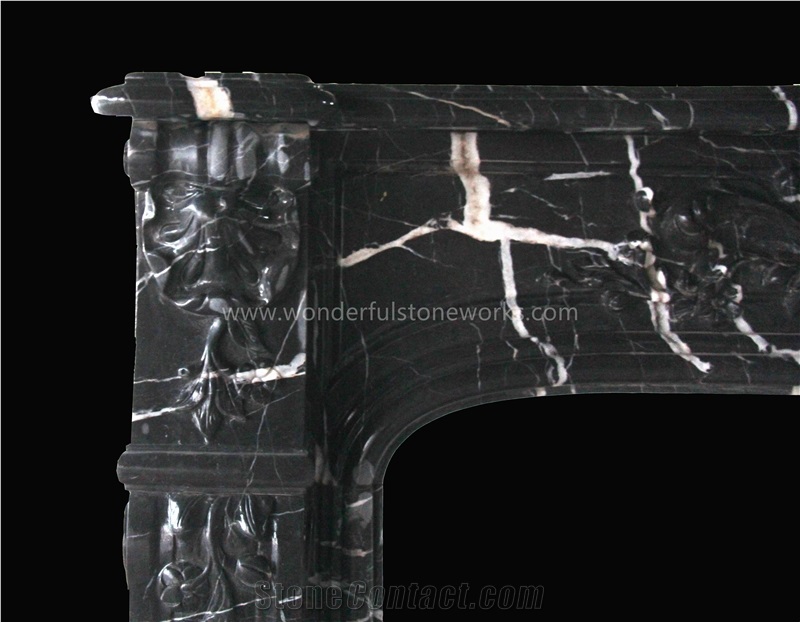 Golden Jade Marble Fireplace Surround Mantel