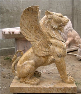 Guardian Lion Statue Animal Statuary Handcarve