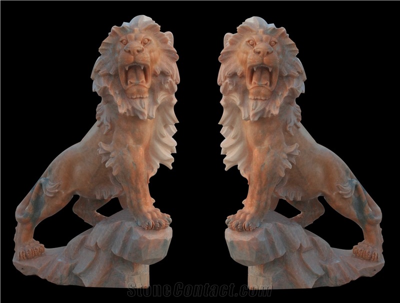 Guardian Lion Statue Animal Statuary Handcarve