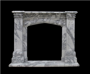 Italy Arabescato Marble Fireplace Mantel Surround