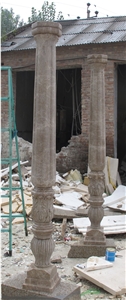 Light Emperador Marble Fireplace Mantels Surrounds