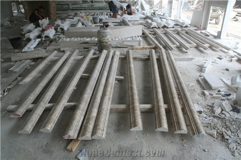 Light Emperador Marble Fireplace Mantels Surrounds