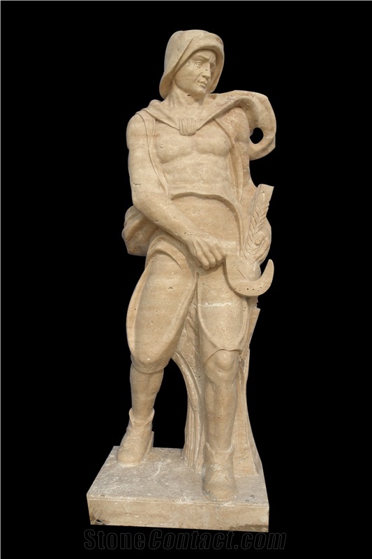 Limestone Statues Handcarved Custom Male Sculpture