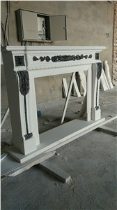 Marble Fireplace Mantel Surround Hearth W Bronze