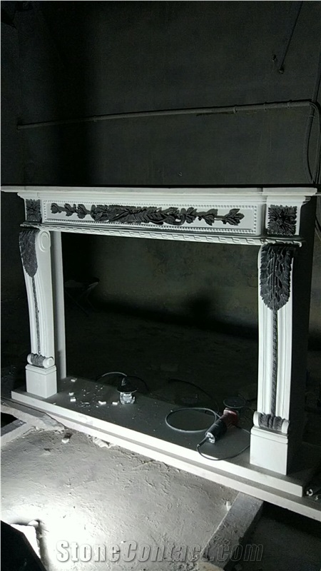 Marble Fireplace Mantel Surround Hearth W Bronze
