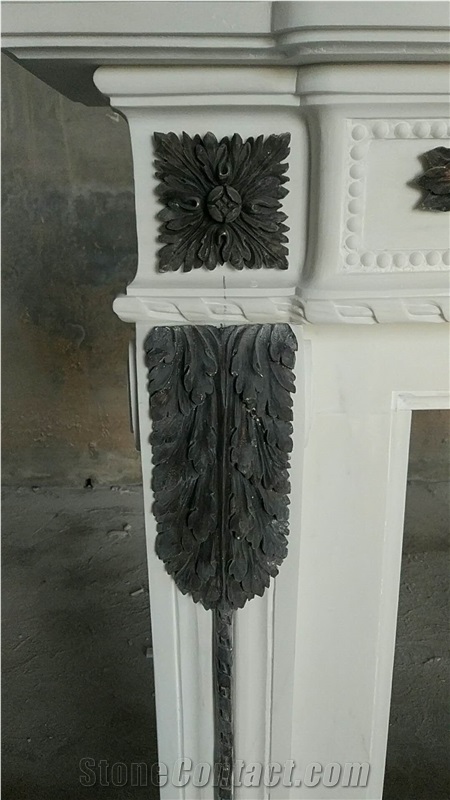 Marble Fireplace Mantel Surround Hearth W Bronze
