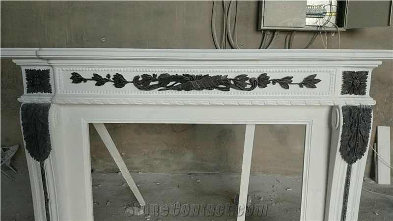 Marble Fireplace Mantel Surround Hearth W Bronze