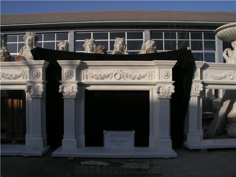 Marble Fireplace Mantels Surrounds Quyang Factory