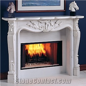 Marble Fireplace Surround Handcarved Mantel