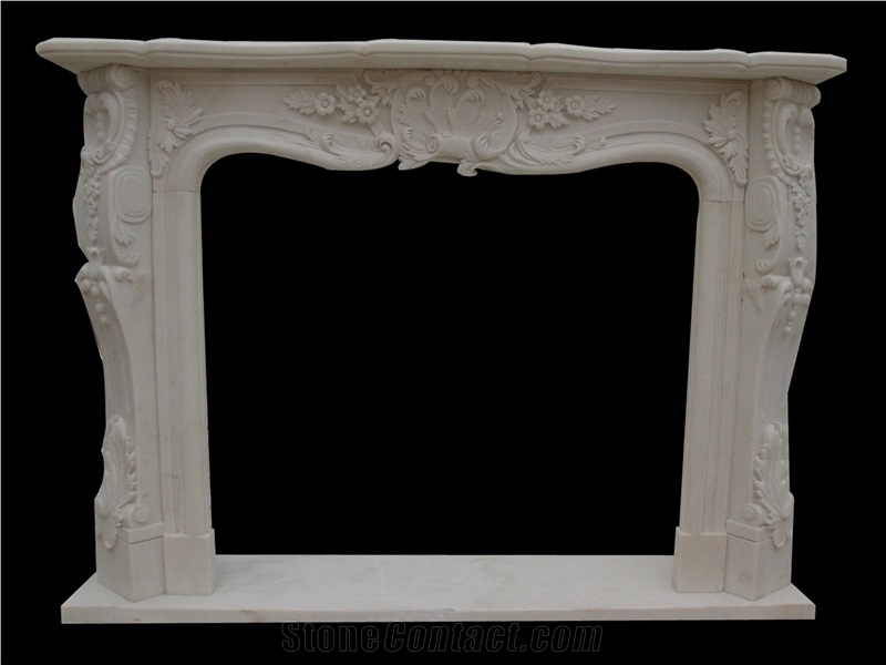 Marble Fireplace Surround Handcarved Mantel