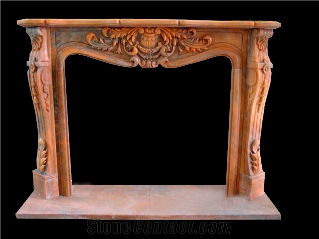 Marble Fireplace Surround Handcarved Mantel