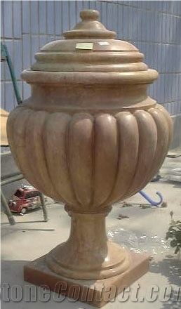 Marble Flower Pot Vase Urn Planter Sculptured