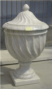 Marble Flower Pot Vase Urn Planter Sculptured