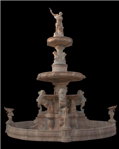 Marble Fountain Sculptured Landscaping Park Garden