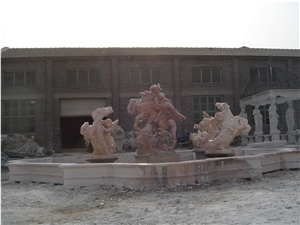 Marble Fountain Sculptured Landscaping Park Garden