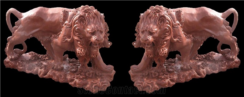 Marble Guardian Lion Guard Statue Animal Sculpture