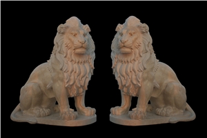 Marble Guardian Lion Guard Statue Animal Sculpture