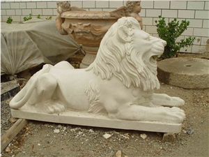 Marble Guardian Lion Guard Statue Animal Sculpture