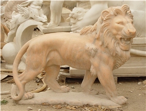 Marble Guardian Lion Guard Statue Animal Sculpture