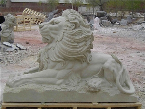 Marble Guardian Lion Guard Statue Animal Sculpture
