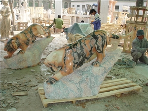 Marble Guardian Lion Guard Statue Animal Sculpture