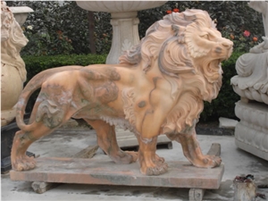 Marble Guardian Lion Guard Statue Animal Sculpture
