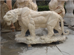 Marble Guardian Lion Guard Statue Animal Sculpture