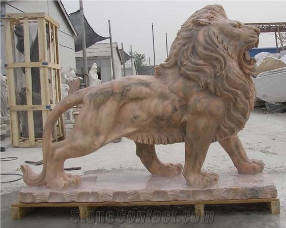 Marble Lion Sculptures Animal Stone Statues