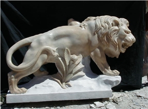 Marble Lion Sculptures Animal Stone Statues