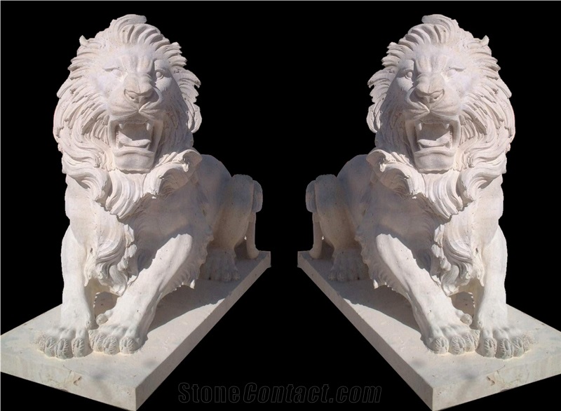 Marble Lion Sculptures Animal Stone Statues