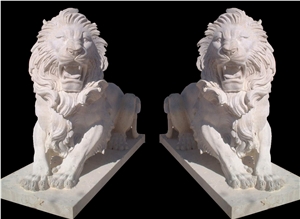 Marble Lion Sculptures Animal Stone Statues