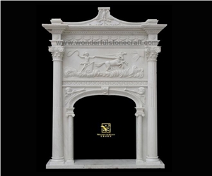 Marble over Mantel Fireplace Surround Hearth