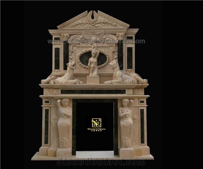 Marble over Mantel Fireplace Surround Hearth