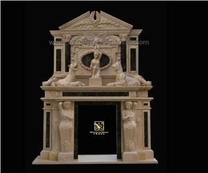 Marble over Mantel Fireplace Surround Hearth