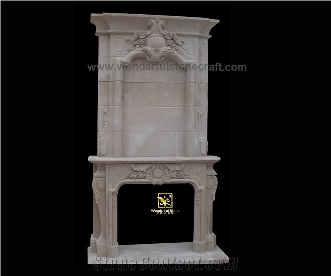 Marble over Mantel Fireplace Surround Hearth