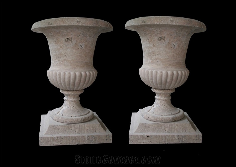 Marble Sculptured Flower Pot Planter Vases Garden
