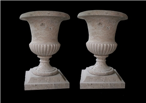 Marble Sculptured Flower Pot Planter Vases Garden