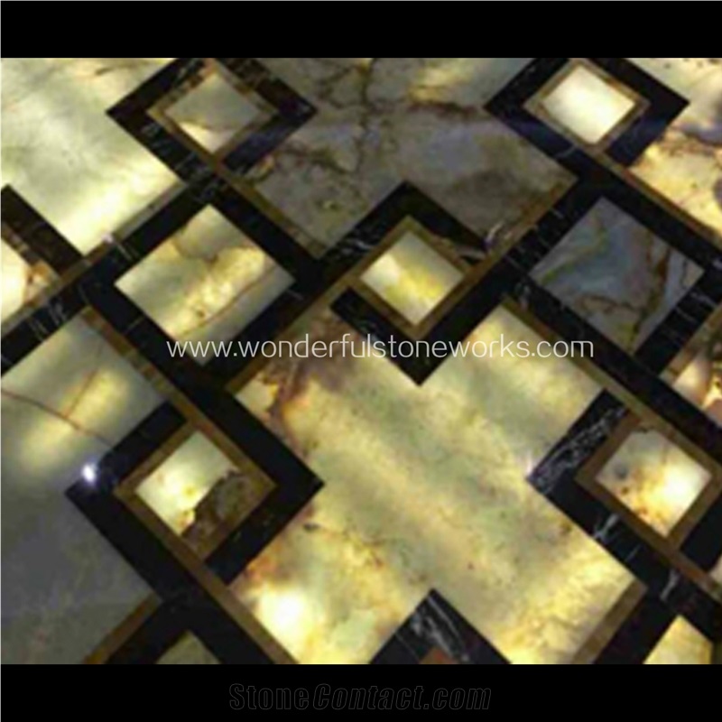 Marble Square Waterjet Medallion Floor Pattern